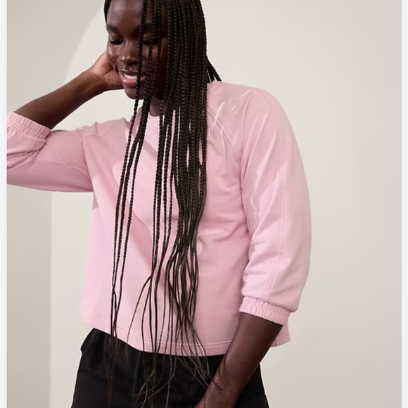BOGO! Athleta Retroterry 3/4 Sleeve Sweatshirt 2024 Pink Small - Picture 11 of 11